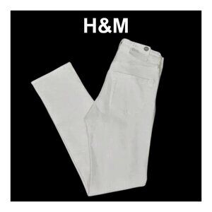 NWT H&M Ivory slim regular waist cropped skinny jeans